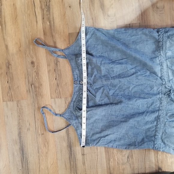GAP 100% Cotton Chambray Denim Romper Shortall with Drawstring Waist and Pockets - Picture 7 of 14